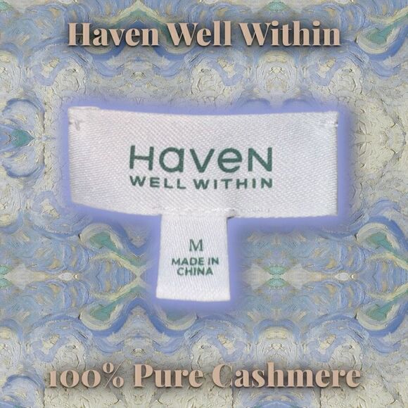 Haven Well Within Camel 100% Cashmere Cardigan Sweater Size M - Picture 2 of 6